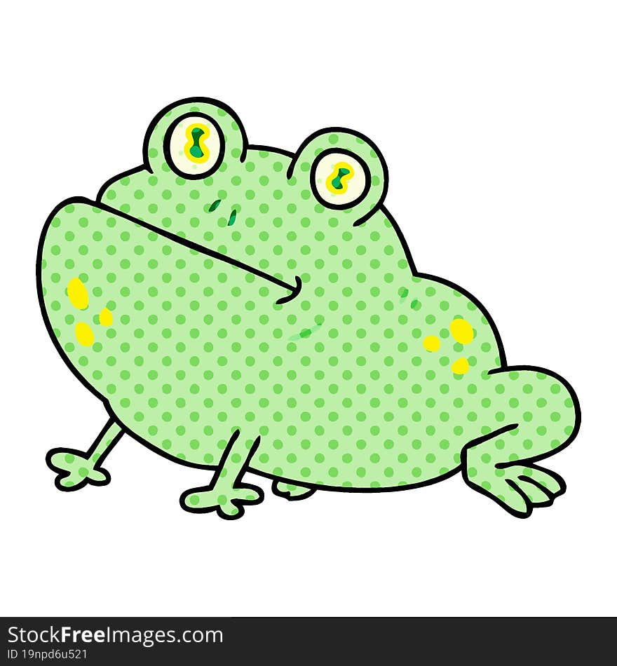 comic book style quirky cartoon frog. comic book style quirky cartoon frog