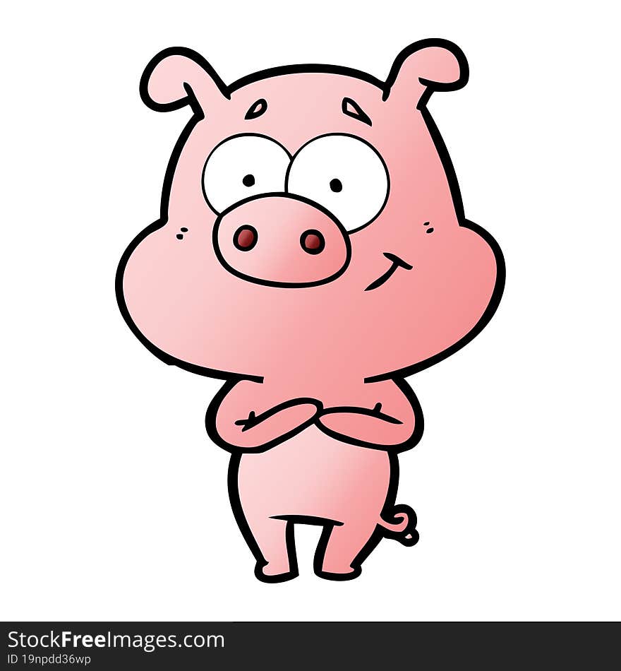 happy cartoon pig. happy cartoon pig