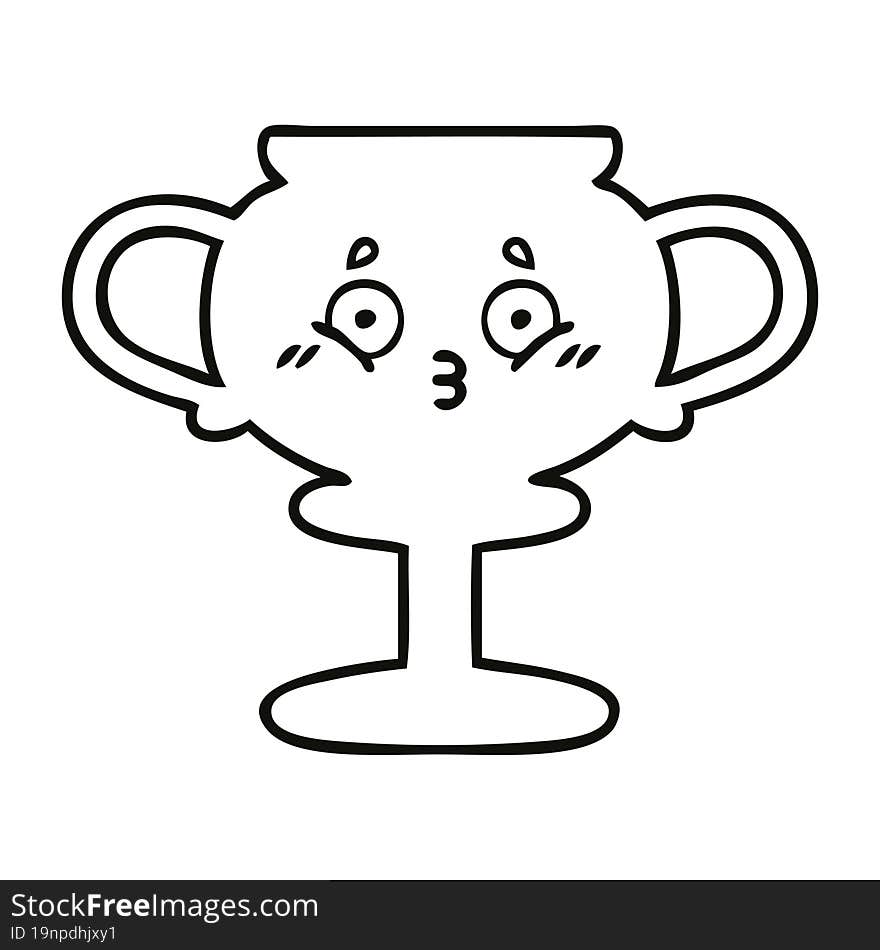 Line Drawing Cartoon Trophy