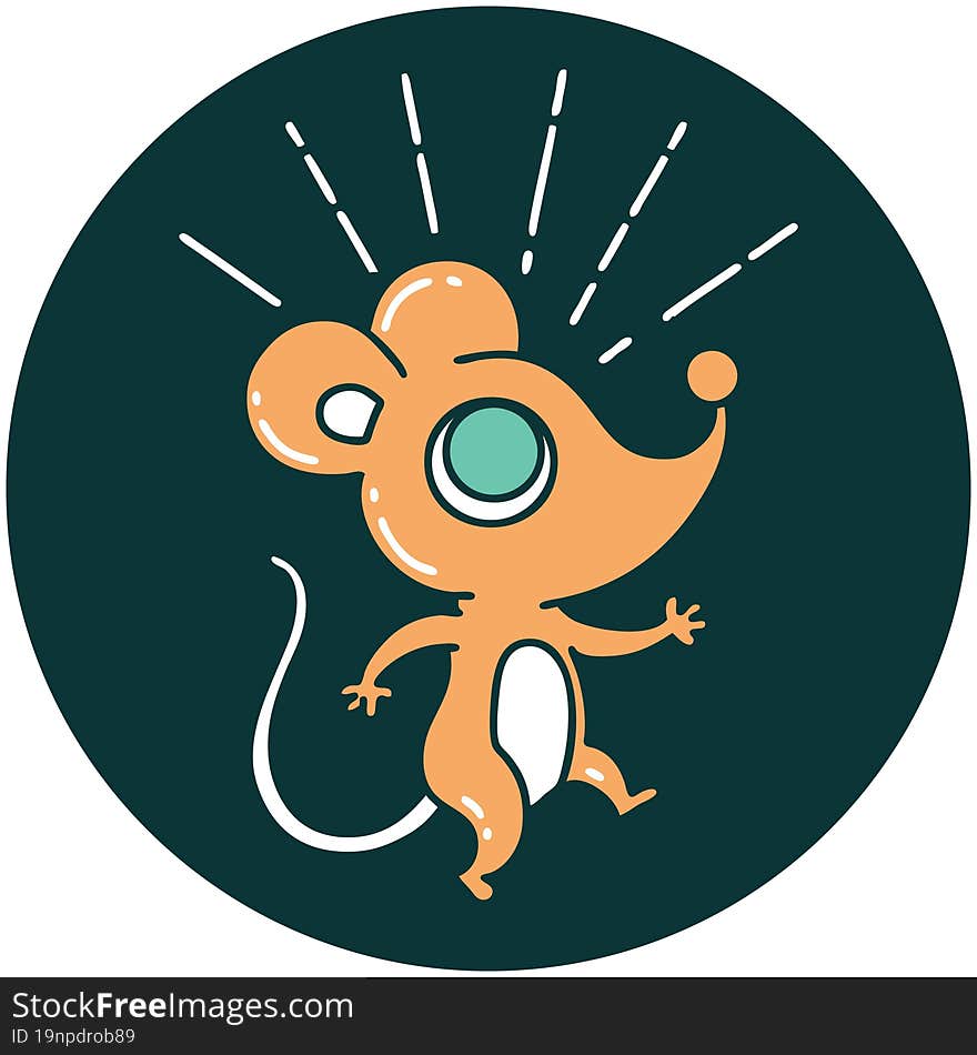 Icon Of Tattoo Style Mouse Character