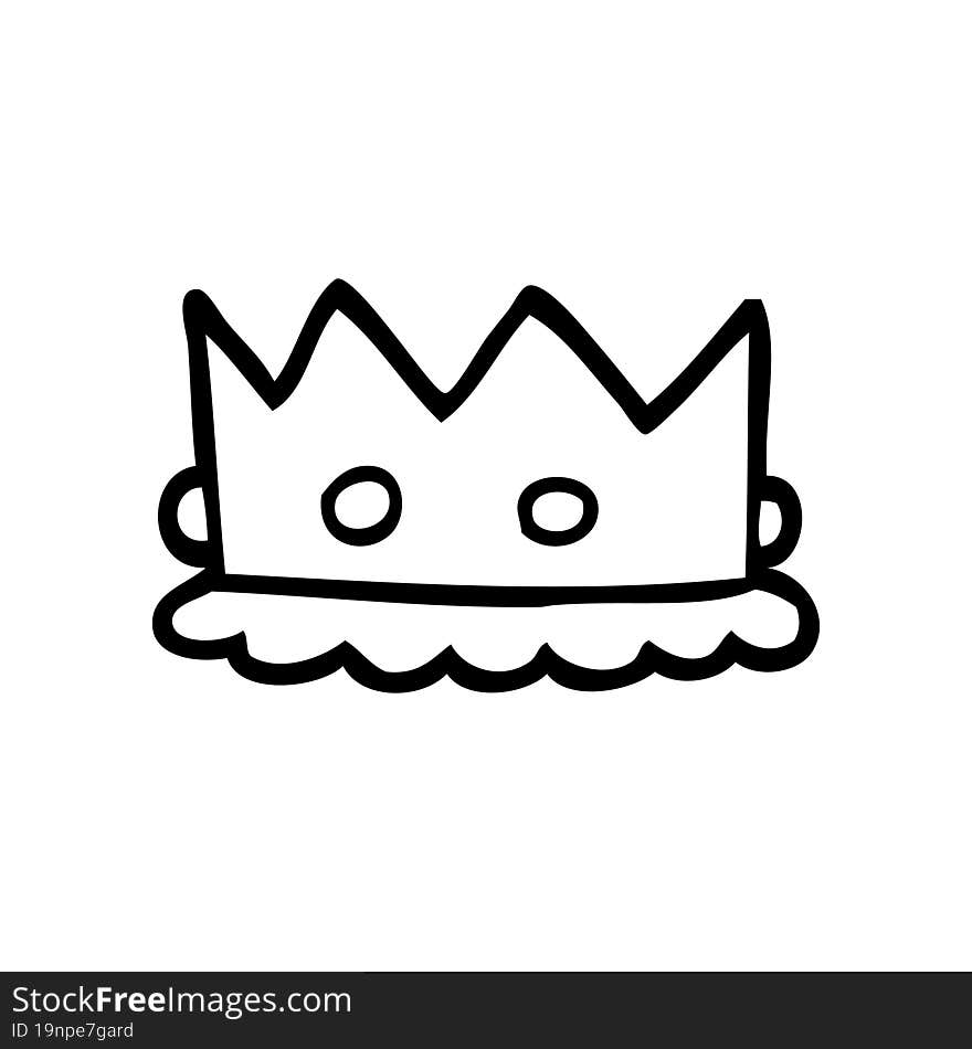 Line Drawing Cartoon Royal Crown