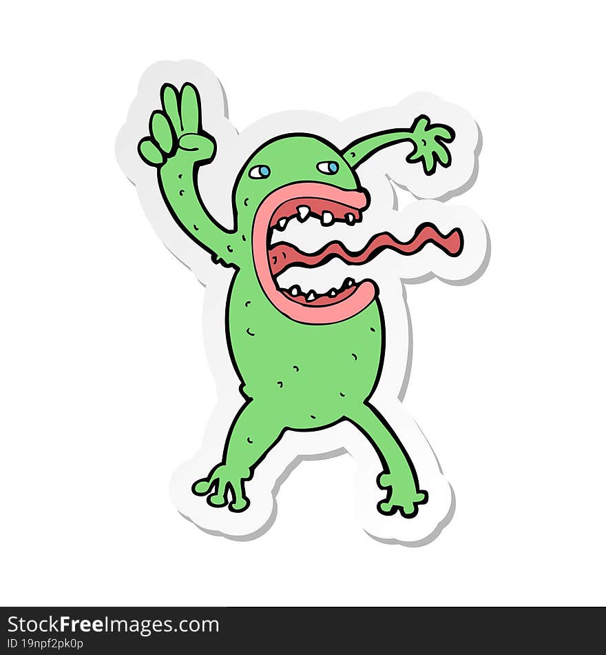 sticker of a cartoon crazy frog