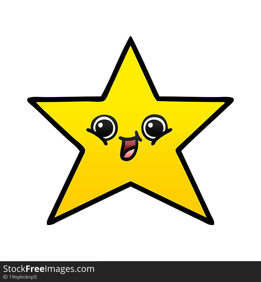 gradient shaded cartoon gold star