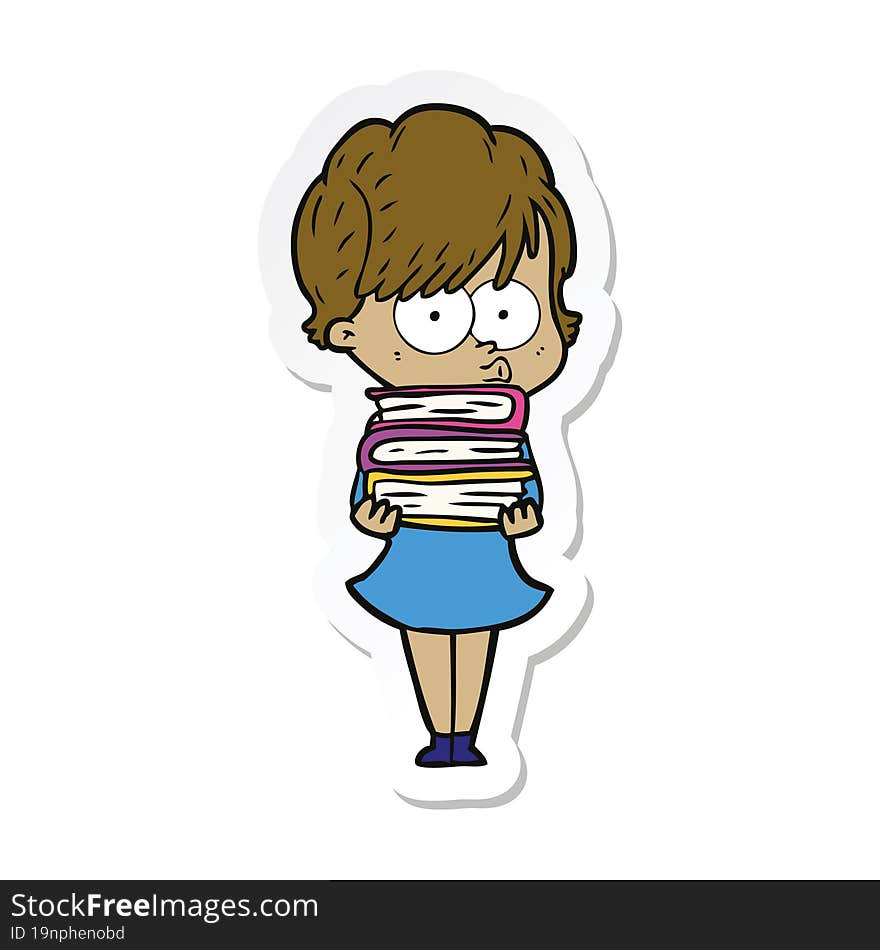 sticker of a cartoon woman