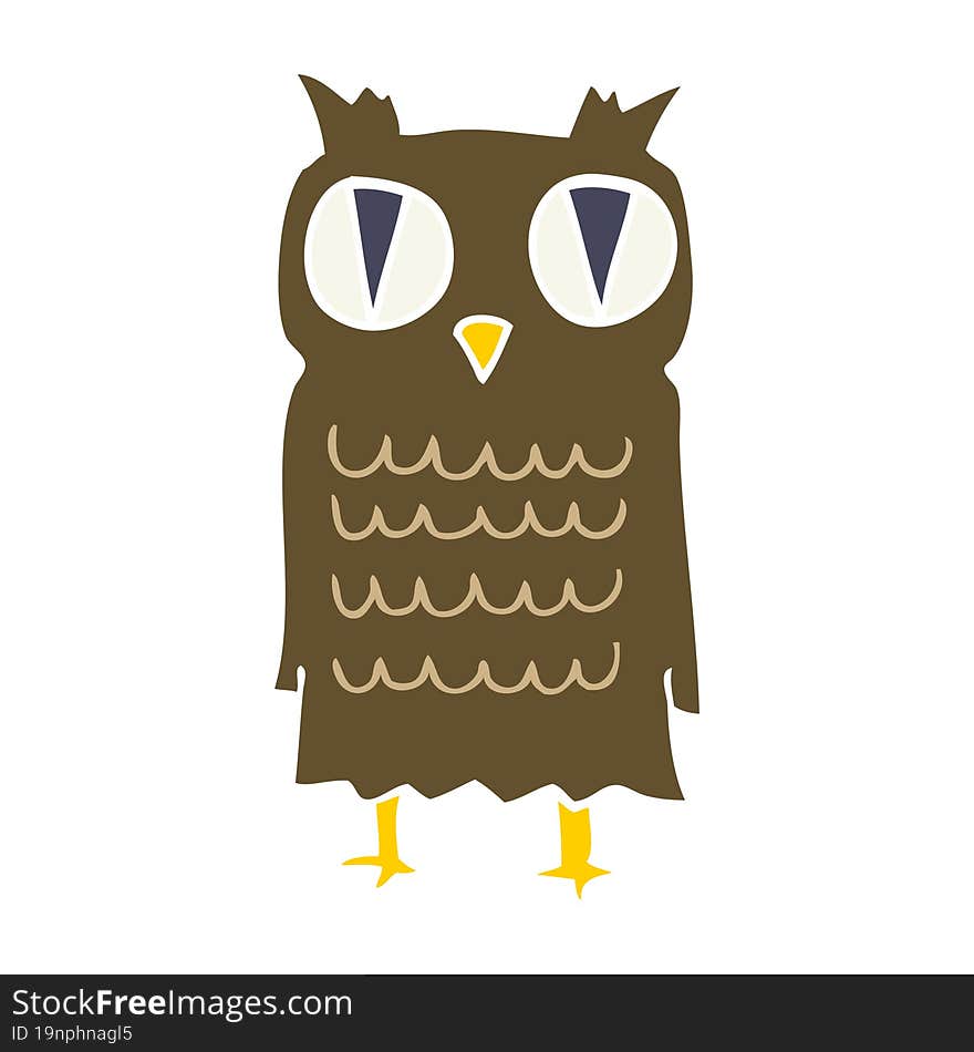 flat color style cartoon owl