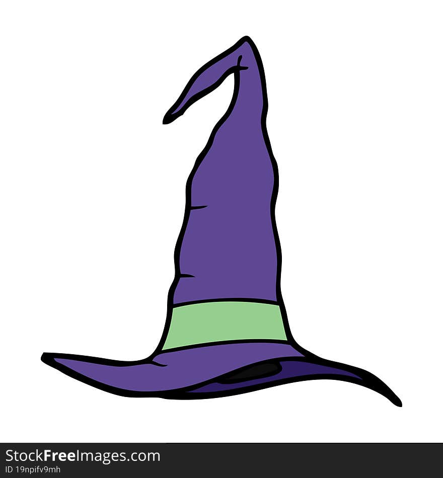 Cartoon Doodle Witch Hat