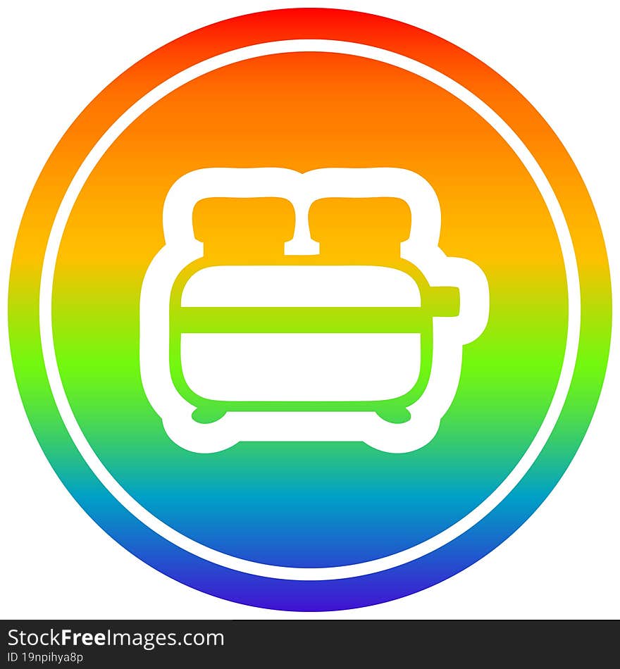 burnt toast circular in rainbow spectrum