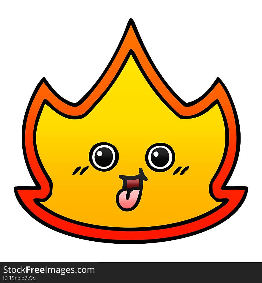 gradient shaded cartoon of a fire. gradient shaded cartoon of a fire