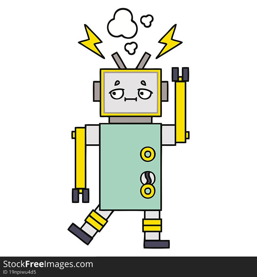 cute cartoon of a robot. cute cartoon of a robot