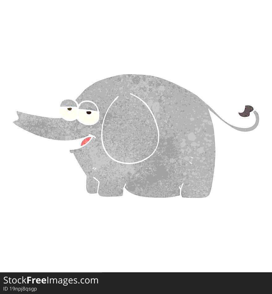 retro cartoon elephant squirting water