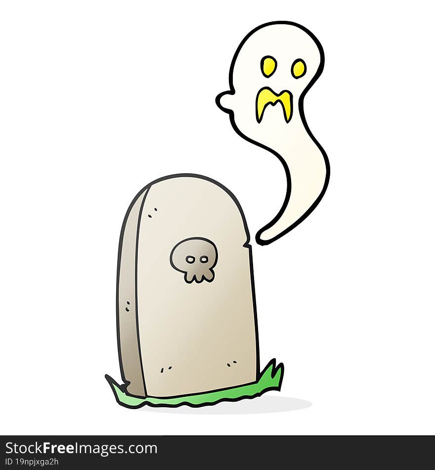 cartoon ghost rising from grave