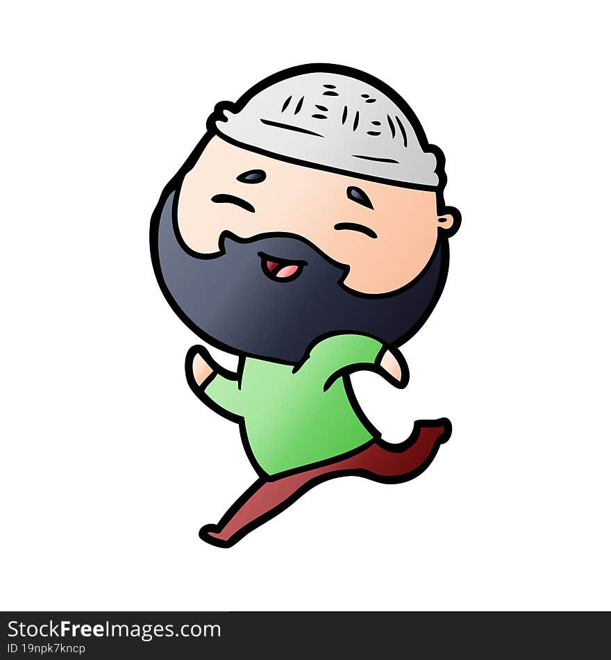 cartoon happy bearded man. cartoon happy bearded man