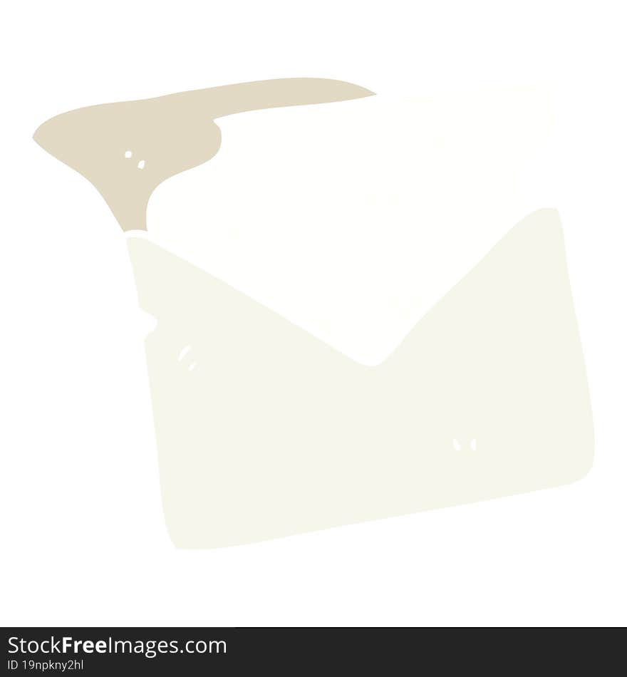 flat color illustration of open letter. flat color illustration of open letter