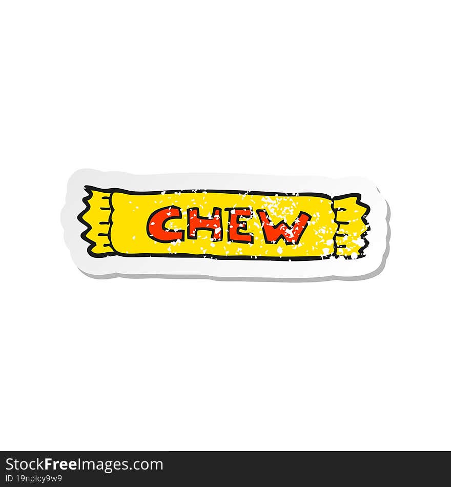 retro distressed sticker of a cartoon chew