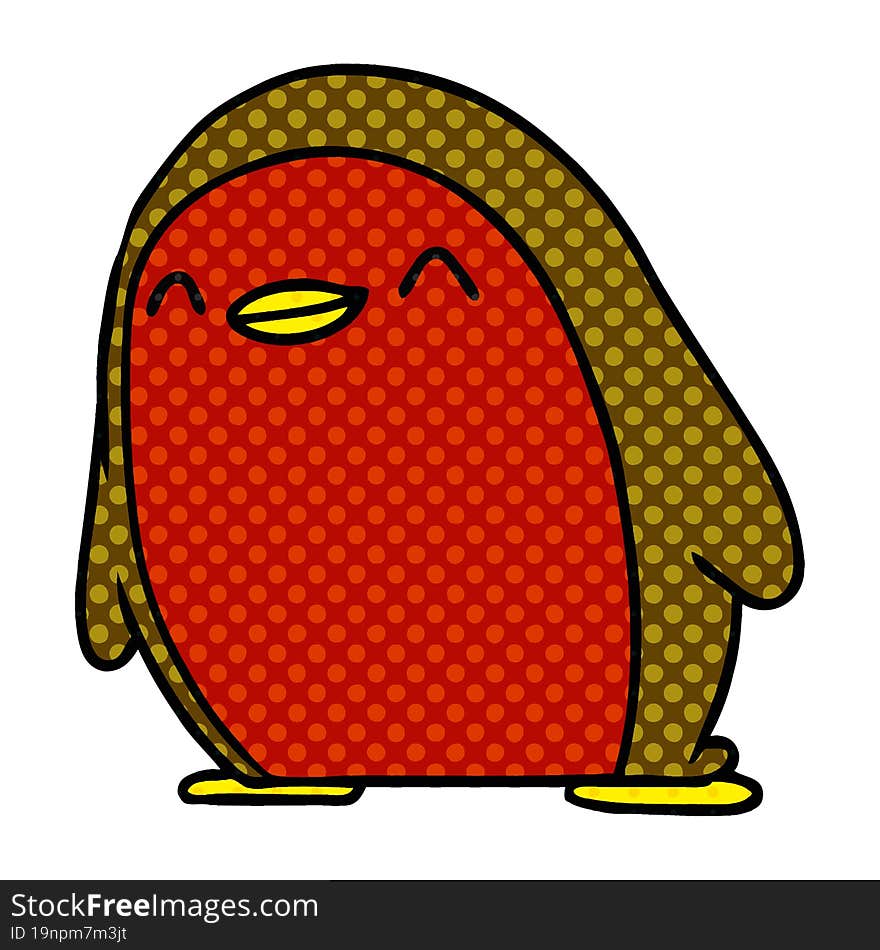 cartoon cute kawaii red robin