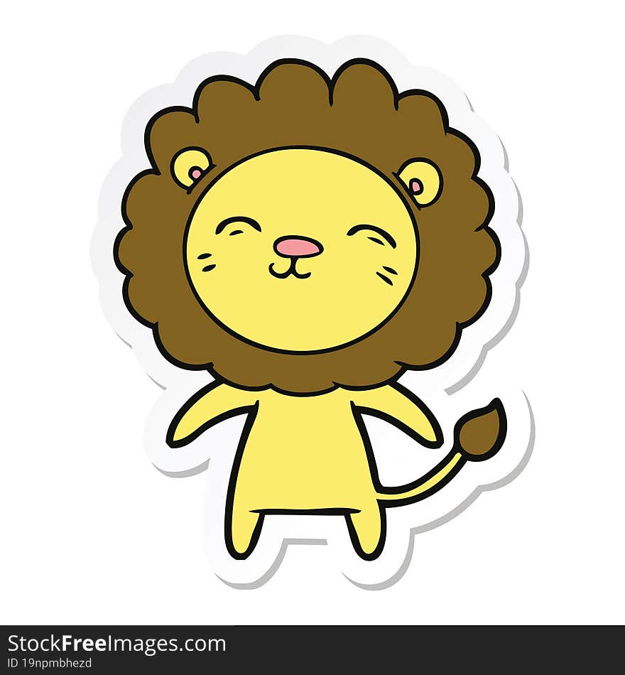 sticker of a cartoon lion