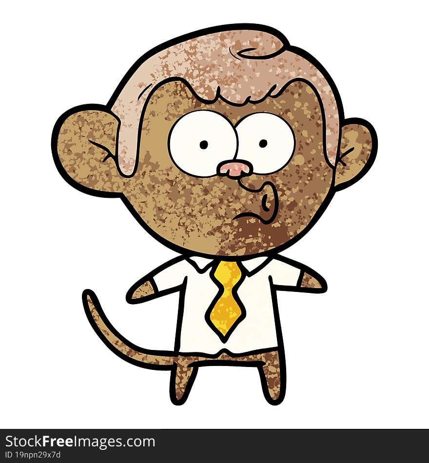 cartoon office monkey. cartoon office monkey