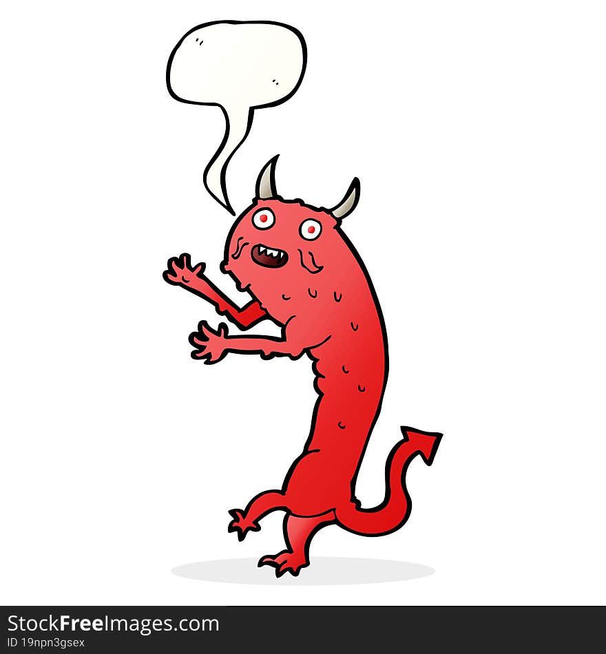 cartoon devil with speech bubble