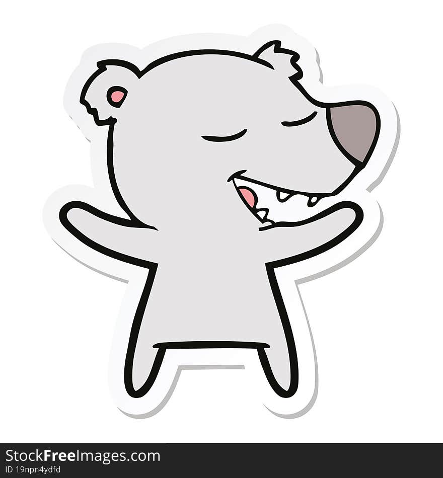 sticker of a cartoon bear