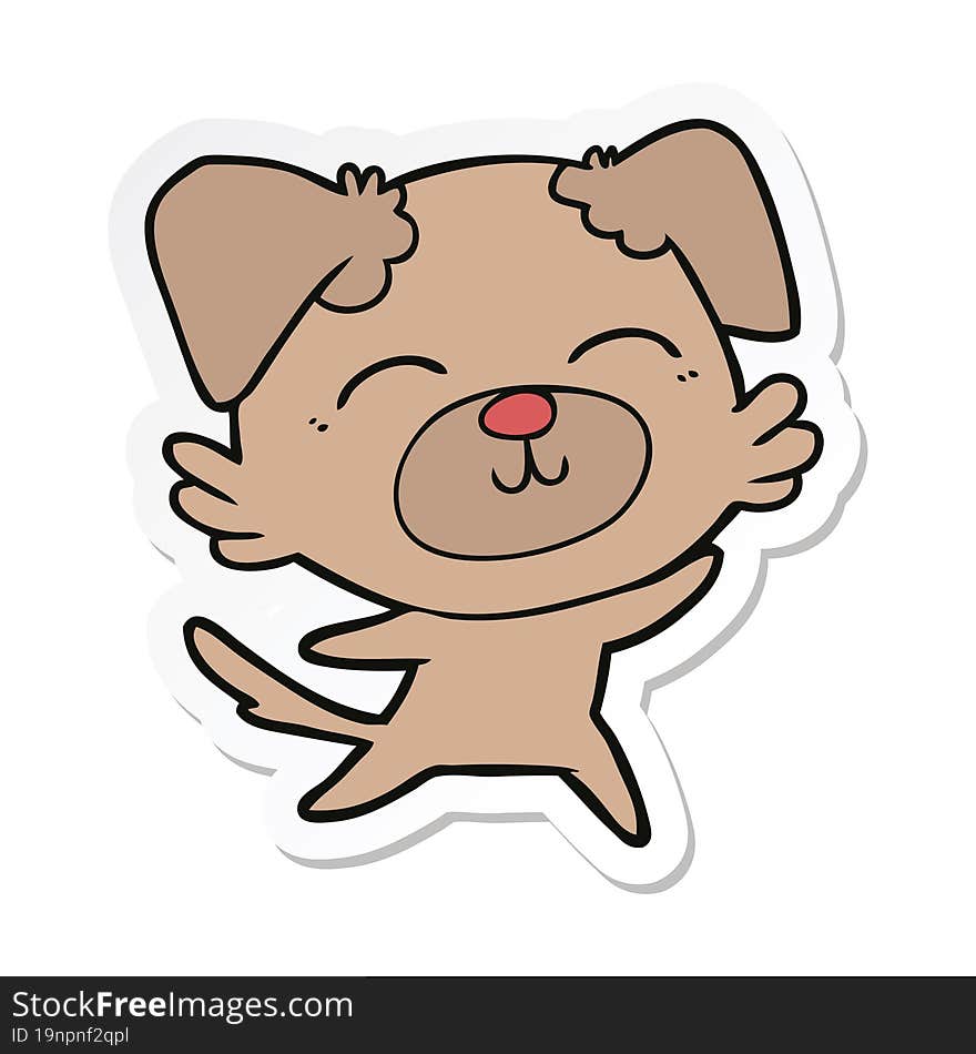 sticker of a cartoon dog