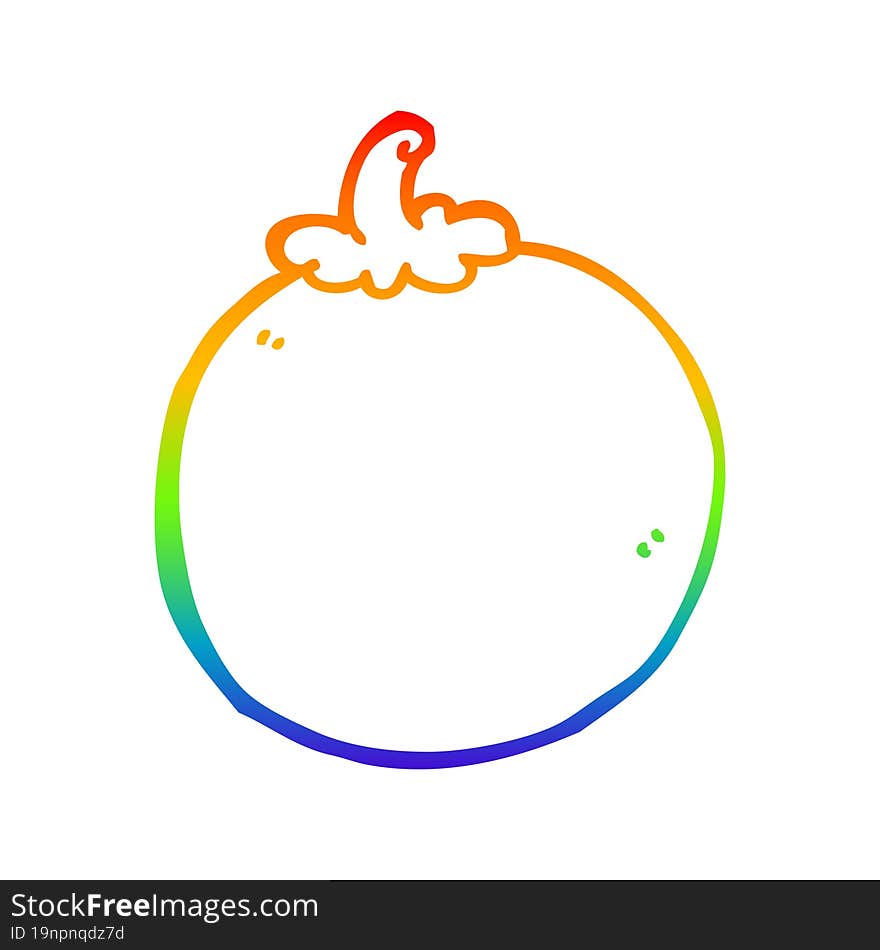 rainbow gradient line drawing cartoon tomato