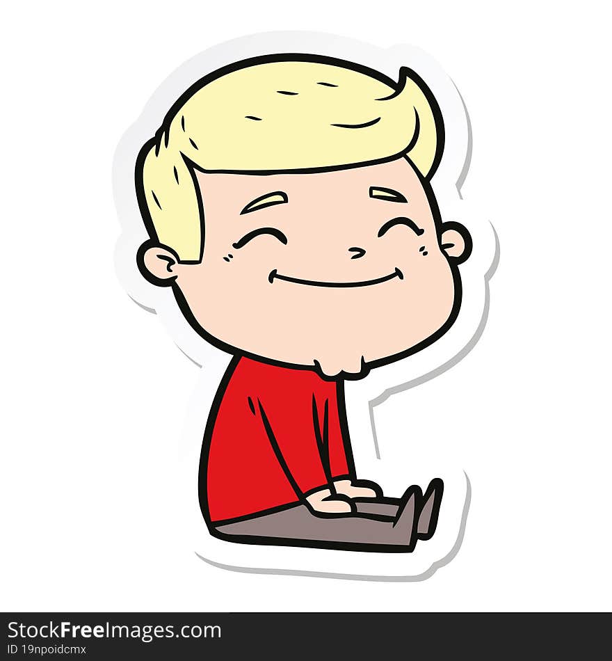 sticker of a happy cartoon man