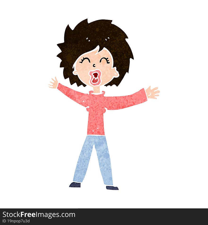 Cartoon Woman Shouting