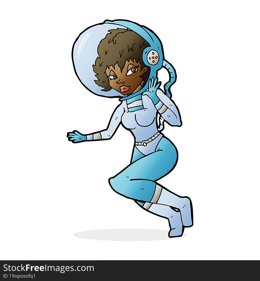 cartoon space woman