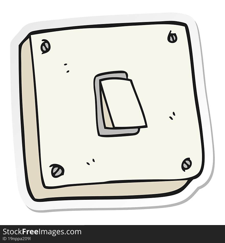 sticker of a cartoon light switch