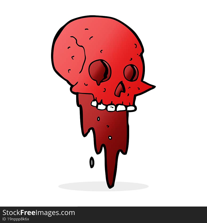 gross halloween skull cartoon