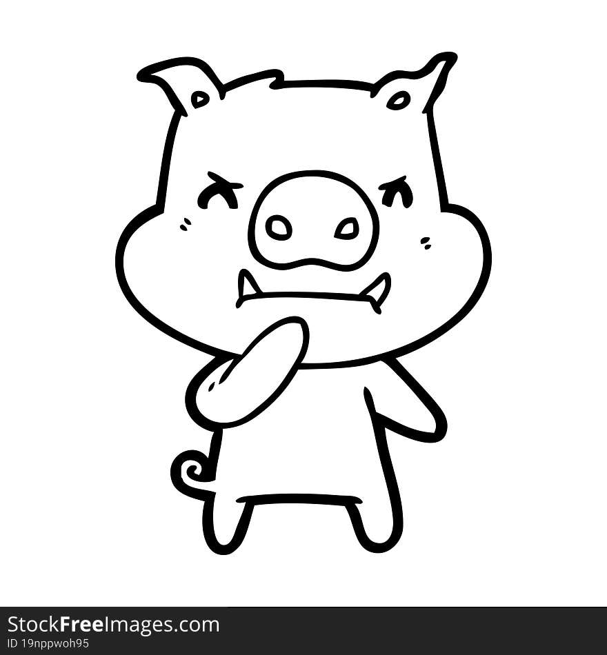 angry cartoon pig. angry cartoon pig