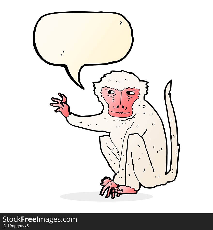 Cartoon Evil Monkey With Speech Bubble