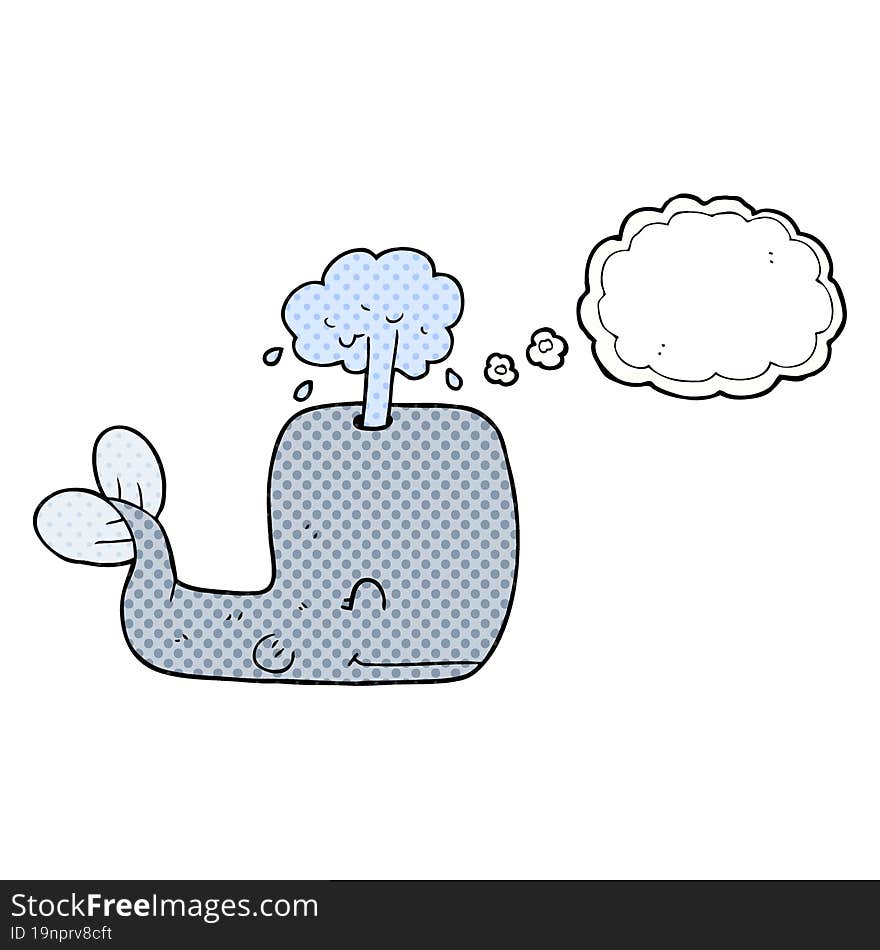 thought bubble cartoon whale spouting water