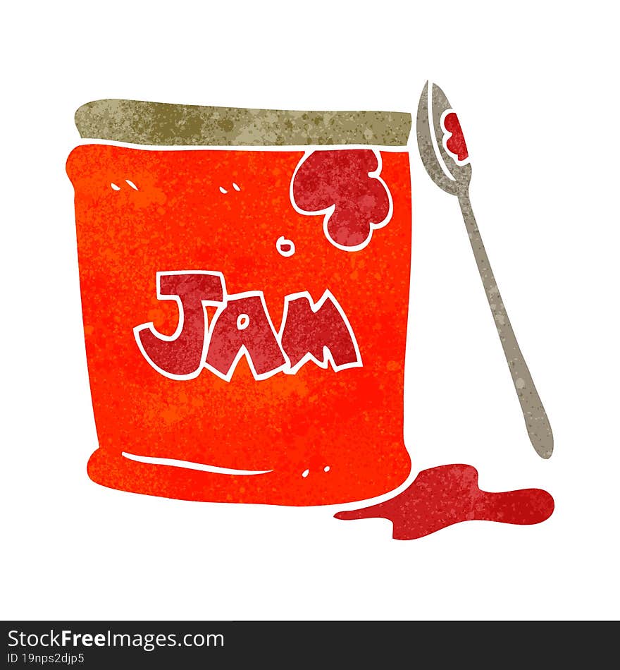 retro cartoon jam jar