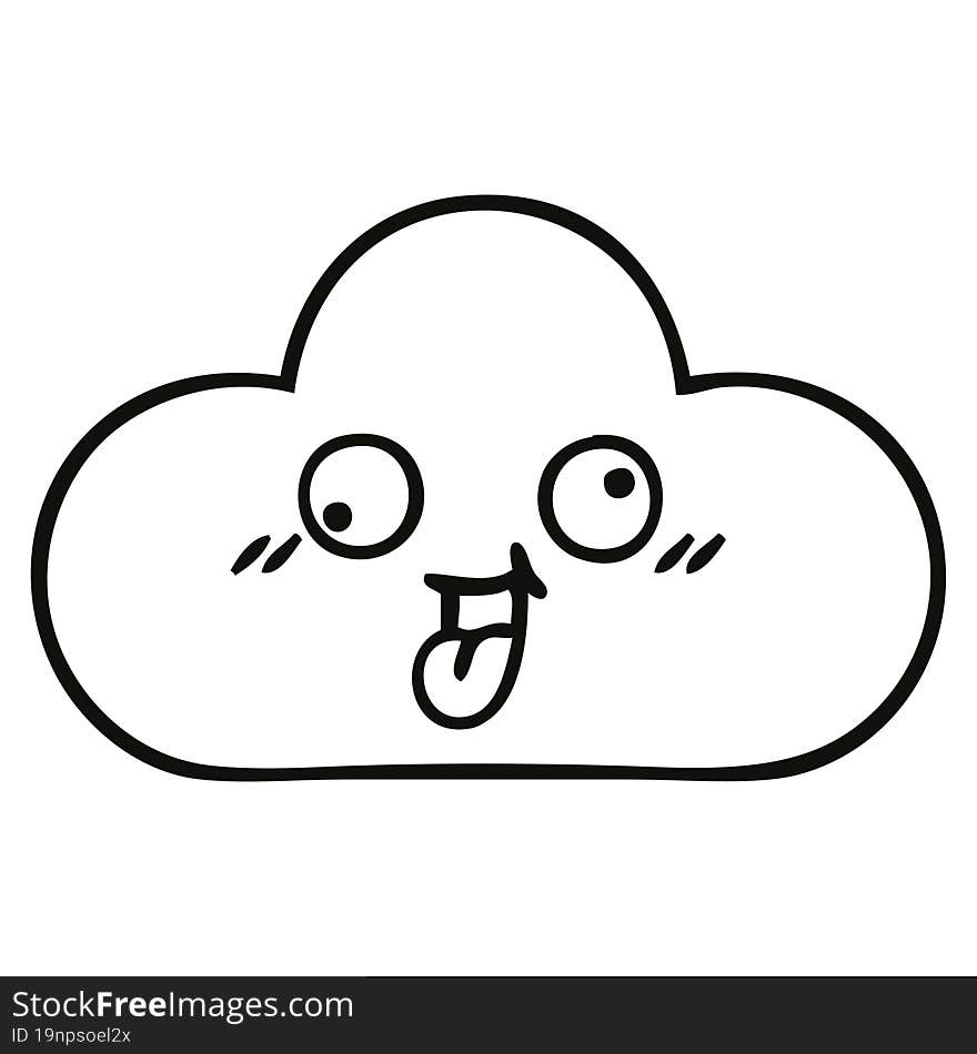 line drawing cartoon cloud