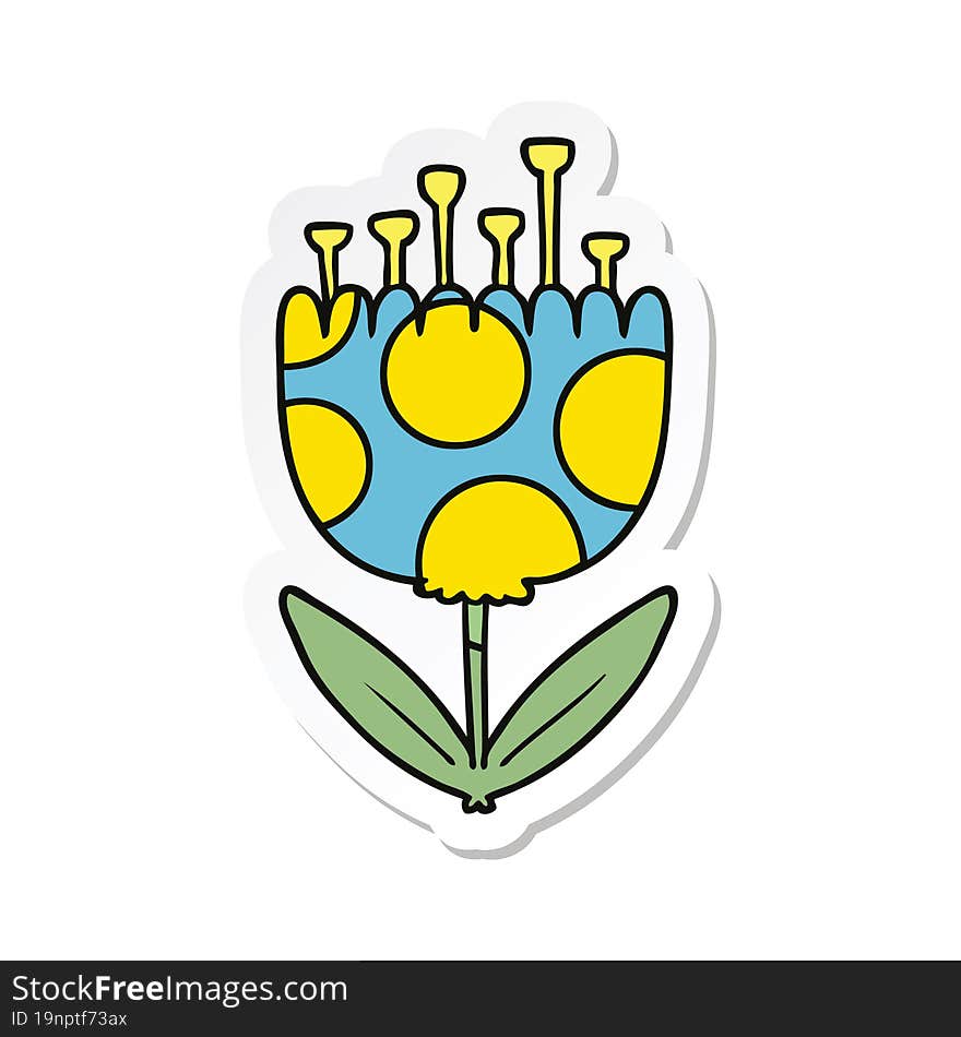 sticker of a cartoon patterned flower