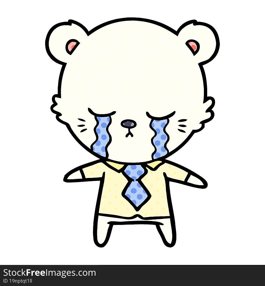 crying cartoon polarbear. crying cartoon polarbear