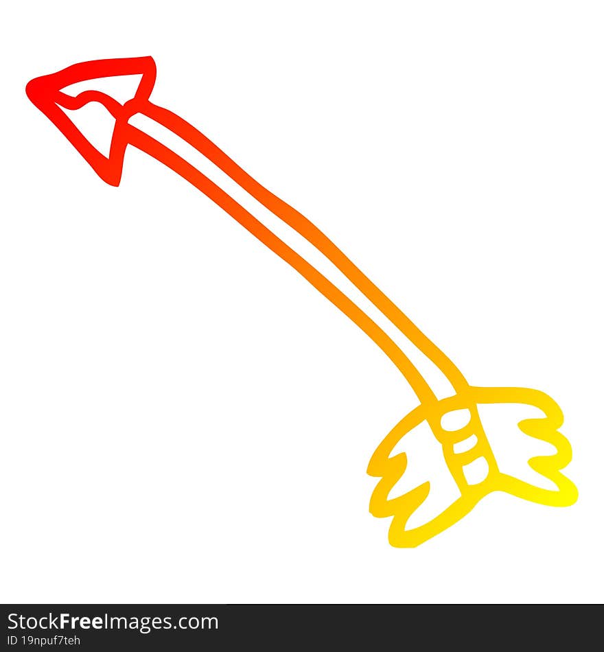 warm gradient line drawing cartoon primitive arrow