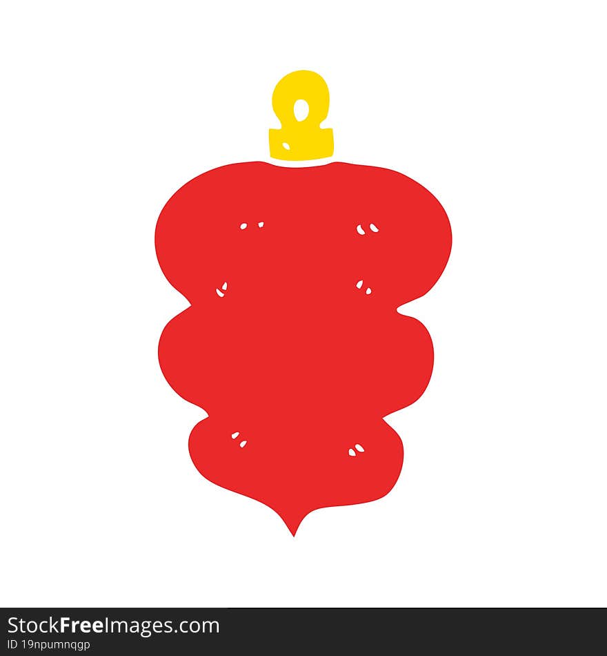 Flat Color Style Cartoon Christmas Bauble