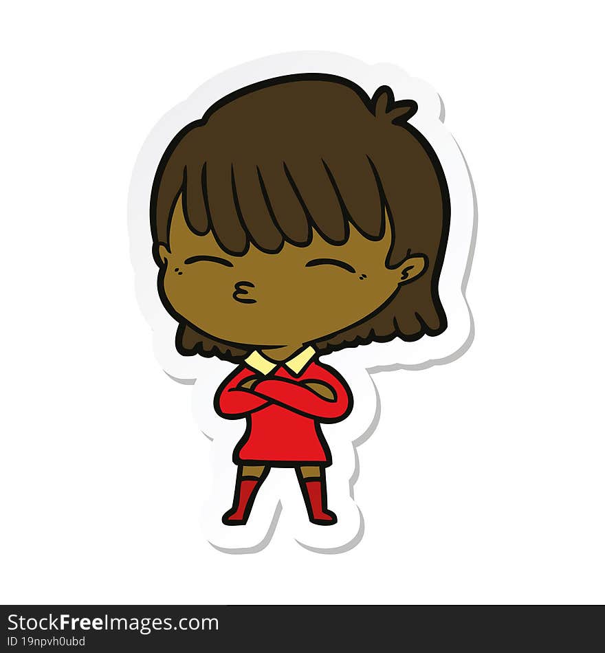 sticker of a cartoon woman