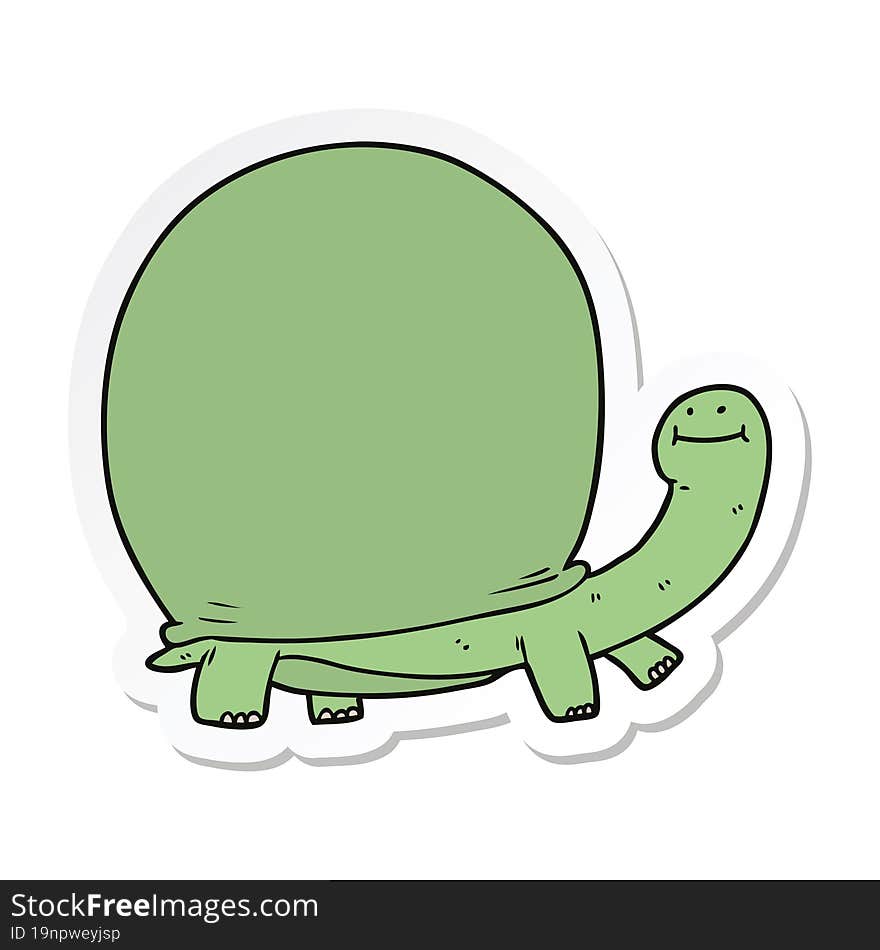 sticker of a cartoon tortoise