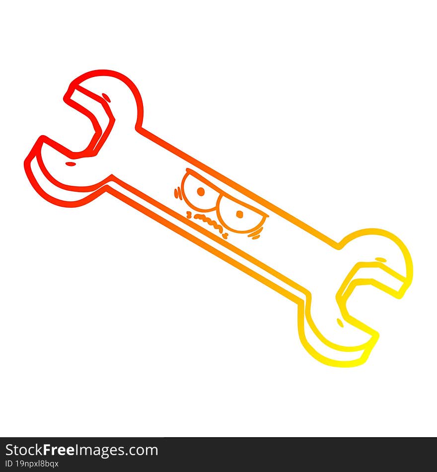 warm gradient line drawing cartoon angry tool