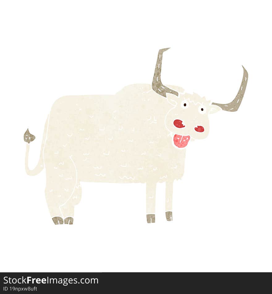 cartoon hairy cow