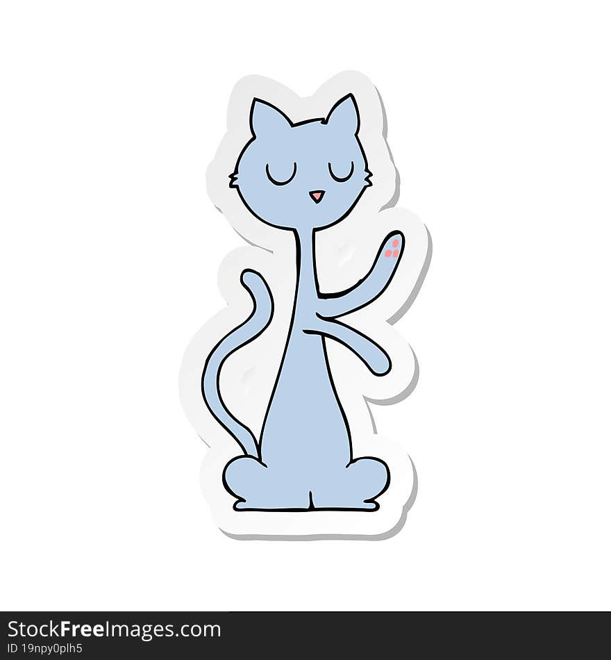 sticker of a cartoon cat