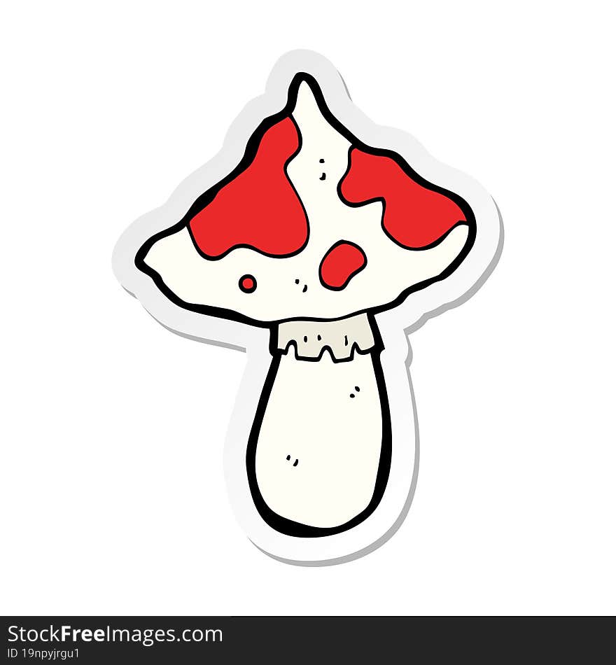 sticker of a cartoon toadstool