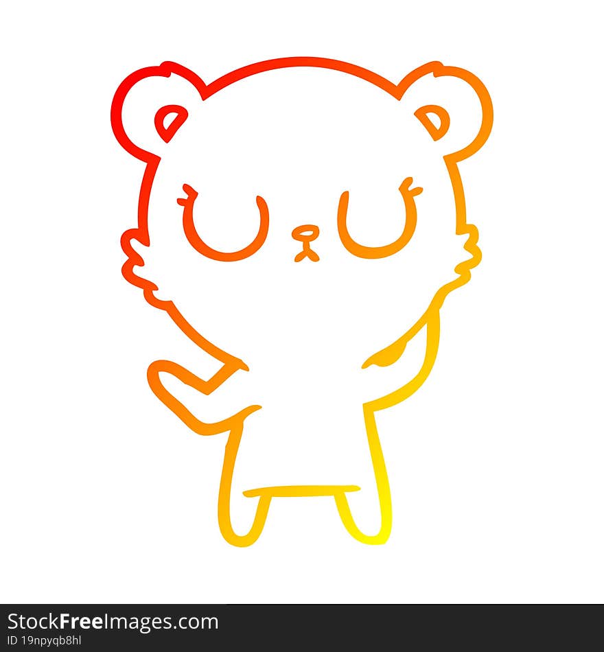 warm gradient line drawing peaceful cartoon polar bear