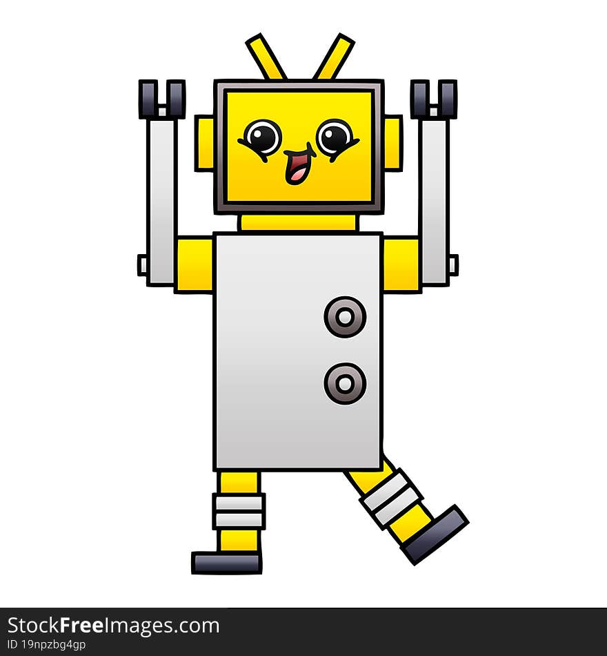 Gradient Shaded Cartoon Robot