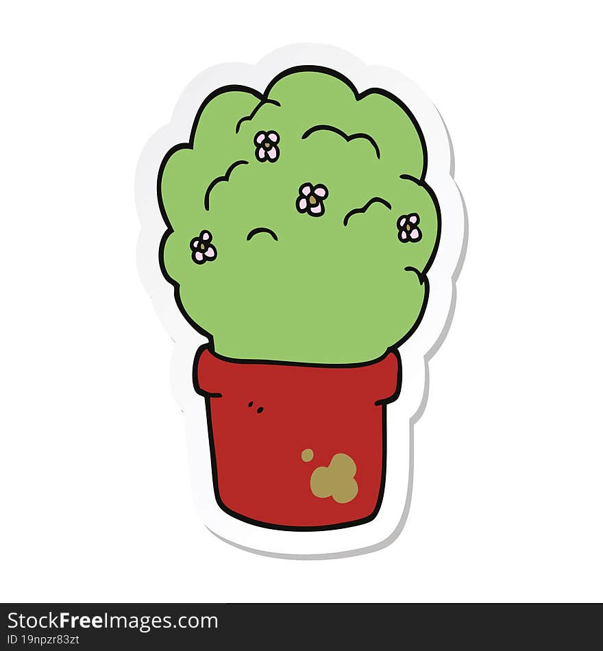 sticker of a cartoon shrub