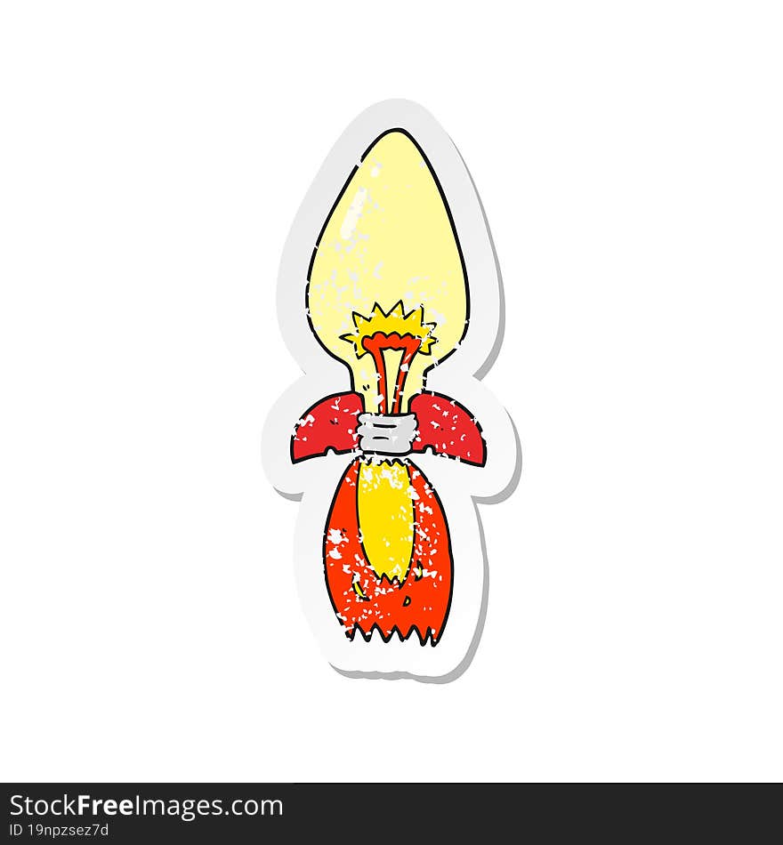 Retro Distressed Sticker Of A Cartoon Amazing Rocket Ship Of An Idea