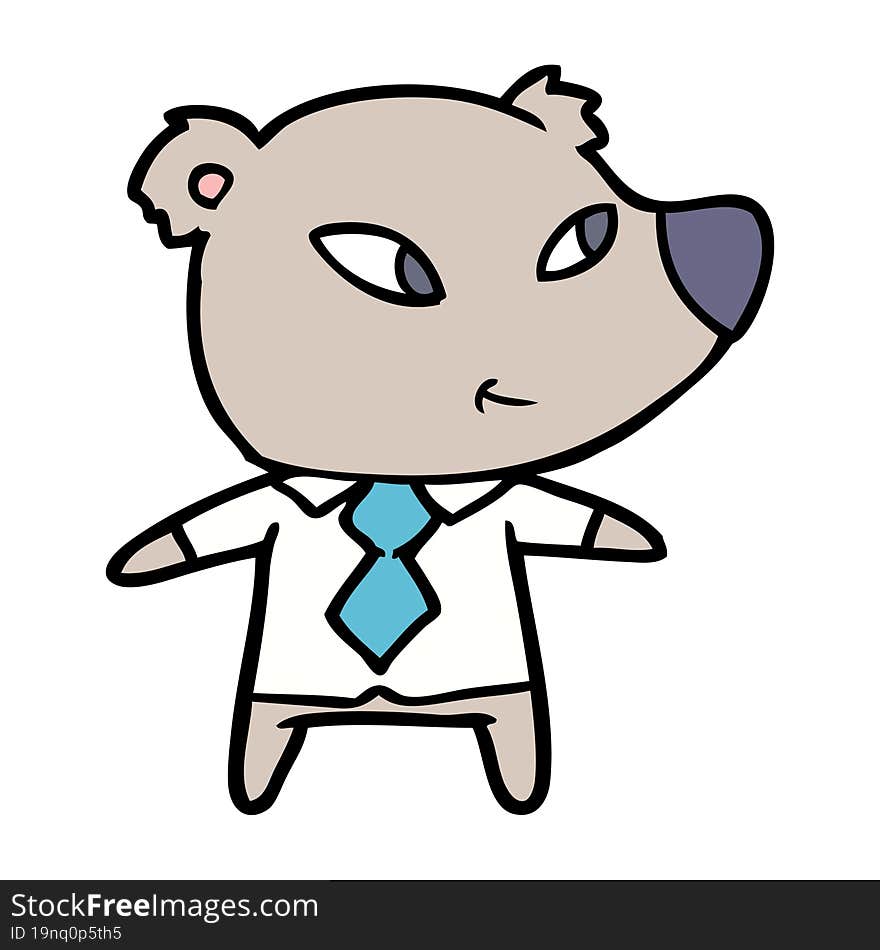 cute cartoon bear in office clothes. cute cartoon bear in office clothes